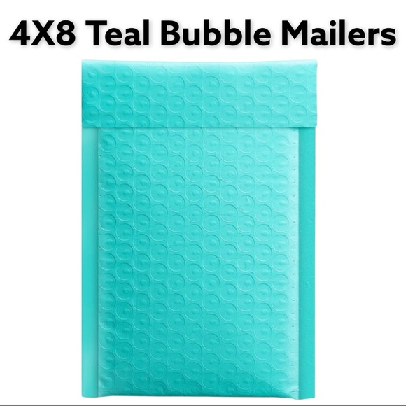 25 4X8 Teal Bubble Mailers CLEARANCE - Picture 2 of 3